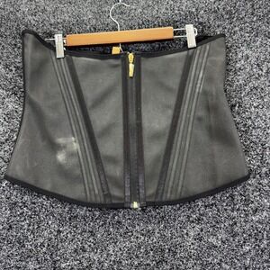 Shapellx Black Latex Waist Trainer Zipper Cincher Shapewear 3XL Body Shaper